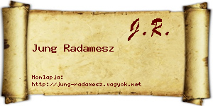 Jung Radamesz névjegykártya